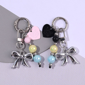 Nơ Sáng Tạo chuỗi điện thoại di động sinh viên đơn giản nhiều màu hạt CCD ngắn treo dây túi điện thoại di động Chuỗi móc khóa trang sức - Product Image 2