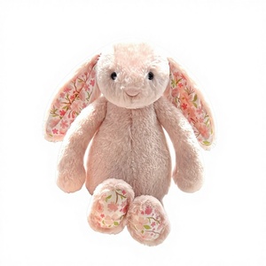 ตุ๊กตากระต่ายบอนนี่ คอมฟอร์ท ดอลล์ ของเล่นตุ๊กตาขนสั้น-สีชมพู ลายดอกเชฟรอน ขนาด 31 ซม.-50 ซม. สำหรับเด็กทั้งชายและหญิง อายุ 0-24 เดือน ไม่มีไส้ใน - Product Image 1