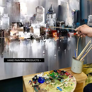 Pittura a olio di grande paesaggio urbano dipinta a mano architettura moderna Texture tela pittura Home <span class=keywords><strong>Gallery</strong></span> Wall <span class=keywords><strong>Art</strong></span> - Product Image 4
