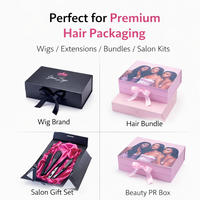 Boîte cadeau pliable de qualité supérieure avec fermeture magnétique pour extensions de cheveux, perruques et articles de beauté - Emballage de luxe personnalisable pour les soins capillaires