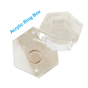 Custom Wedding Acrylic Ring Box Clear Hexagon Engraved Ring Bearer Box Jewelry Earring Necklace Box