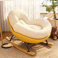 Fauteuil à bascule en forme de poire Tenghang, canapé moelleux, fauteuil inclinable individuel avec base en bois pour salon, chambre à coucher, balcon