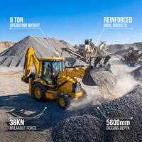 Chargeuse-pelleteuse 4x4 de 9 tonnes avec godet de 1 m³ pour travaux agricoles et de construction routière