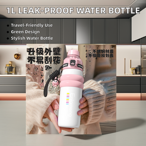 32oz/1L Eco-Friendly BPA-Free Stainless Steel Water Bottle Stylish Blue Leak-Proof Straw Portable for Everyday On-the-Go Use - Product Image 3