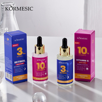 KORMESIC Sérum pour le visage 40ml personnalisé, marque privée, hydratant, raffermissant VC, éclaircissant, anti-rides, vente en gros