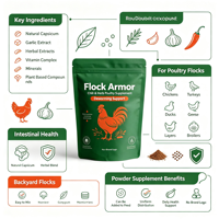 Poudre vermifuge naturelle OEM spéciale au capsicum pour volailles, soulagement rapide des parasites intestinaux chez les poulets