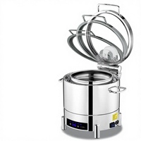 Chauffe-plat hydraulique en acier inoxydable de luxe multifonctionnel avec couvercle en verre, commande tactile, buffet commercial isolé