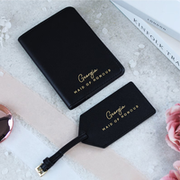 Housses de passeport pour bagages en similicuir PU personnalisable et lasérisable Vente en gros Porte-passeport pour mariage Étiquette de bagage Ensemble de voyage