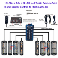 144 LED Surface Flush Mount Grille d'urgence Kit d'éclairage stroboscopique 12 LED X 4 PCs + 24 LED X 4 PCs Contrôle numérique État neuf