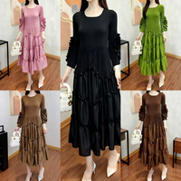 Robe midi pour femme de créateur de mode, motif uni, chemise, taille unique, vêtements adaptés au printemps et à l'été, robes décontractées modestes, vestidos