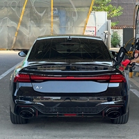 Nouveau kit de carrosserie diffuseur arrière pour Audi A7 2019-2022 Mise à niveau de style RS7 avec fixation à clipser et finition noire brute