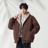 Vestes d'hiver pour hommes en gros d'usine, fermeture éclair, col en fourrure polyvalent et décontracté pour garder au chaud, vestes d'hiver chaudes pour hommes