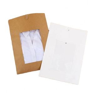Black Brown White <b>A4</b> Free Sample Custom Clothing Envelope Packaging Reusable <b>Printed</b> Kraft Card <b>Paper</b> Envelope With Window - Product Image 1