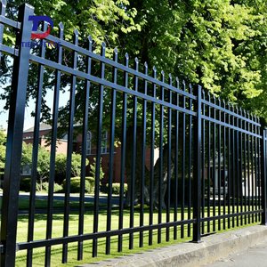 Clôture en <span class=keywords><strong>fer</strong></span> forgé de style lance durable pour l'extérieur, clôture en métal tubulaire noir, panneau de clôture ornementale en <span class=keywords><strong>fer</strong></span>, clôture en acier - Product Image 1