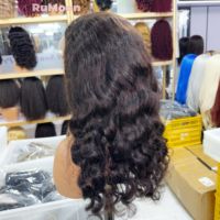 Peluca de Cabello Humano Virgen Vietnamita 100% Natural, 24 Pulgadas, Grado 12A, Ondas Oceánicas, Encaje Transparente, 250% de Densidad