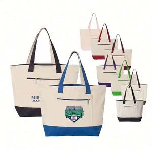 Sac fourre-tout en toile de coton personnalisé avec logo floral par sublimation, coloré, pliable, réutilisable, pour homme, avec technologie anti-UV - Product Image 1