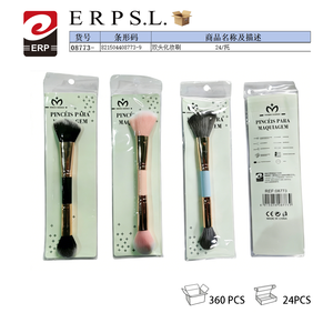Juego de 24 brochas de maquillaje de doble punta en colores mixtos para aplicación facial - Product Image 3