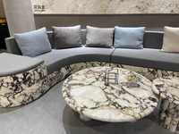 Table basse gigogne moderne en marbre nordique SH STONE Calacatta Violet, taille personnalisée, mobilier de salon