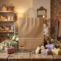 Sacs en papier personnalisés avec logo et poignées pour la vente en gros et au détail, pour les restaurants et les commerces, sacs en papier kraft