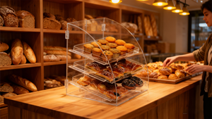 Vitrine de présentation de boulangerie en verre acrylique transparent directement de l'usine pour la vente au détail - Product Image 2