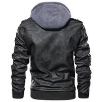 Manteau en cuir PU pour homme, style motard, hiver, automne, doublure polaire, chaud, vintage, décontracté, coupe slim, à capuche
