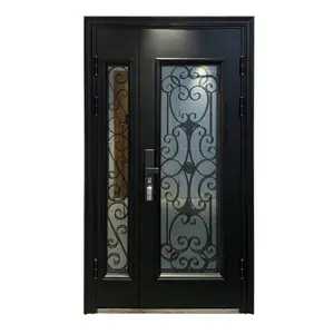 Wholesale Security Exterior Iron Entry Swing Professional Modern Wrought used Commercial Steel Doors with Glass