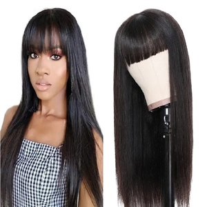 Perruque faite à la machine avec <span class=keywords><strong>frange</strong></span> P4/27 couleur mélangée <span class=keywords><strong>blond</strong></span> miel sans colle Lace Front perruque de <span class=keywords><strong>cheveux</strong></span> humains <span class=keywords><strong>frange</strong></span> - Product Image 3