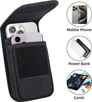 Dubbele laag telefoonholster voor 2 telefoons met klittenbandsluiting, telefoonhoesje voor heren, universele pasvorm, heuptas voor reizen & dagelijks gebruik