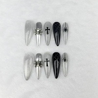 Fabricantes al por mayor Color blanco y negro Araña 3D de Punta larga Reutilizable con piezas de uñas