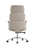 Chaise de bureau exécutive en tissu avec design pivotant à 360 degrés, accoudoirs fixes, base en aluminium. Design élégant, rotation facile, idéal pour n'importe quel bureau à domicile.