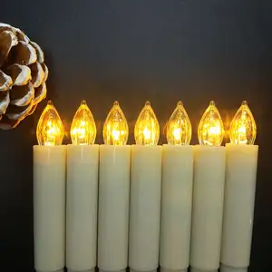 Newwish – coquille en plastique blanche avec Clips, télécommande, décoration d'arbre de noël, bougies en plastique pour la maison