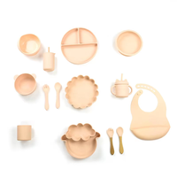 Ensemble d'alimentation pour bébé en silicone, assiettes à ventouse divisées pour les tout-petits, bébés