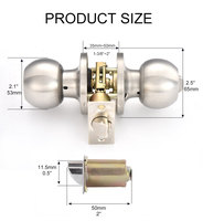 Cylindre de serrure de confidentialité en alliage de zinc pour chambre à coucher, installation facile, design moderne pour porte de maison ou de bureau