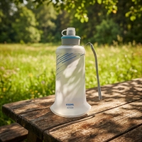 Conteneur d'eau pliable en TPU de qualité alimentaire, écologique et durable, 650 ml, 1000 ml, bouteille d'eau pour la randonnée et le camping