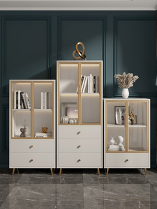 HMHF Solid <b>Oak</b> Drawer Cabinet for Bedroom/Living Room <b>Light</b> Luxury Modern Simple Glass Bookcase Storage Cabinet Integrated - Product Image 5