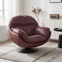 Fauteuils individuels pivotants de luxe modernes pour salon et chambre, confortables et relaxants, design en cuir pour mobilier de salon.