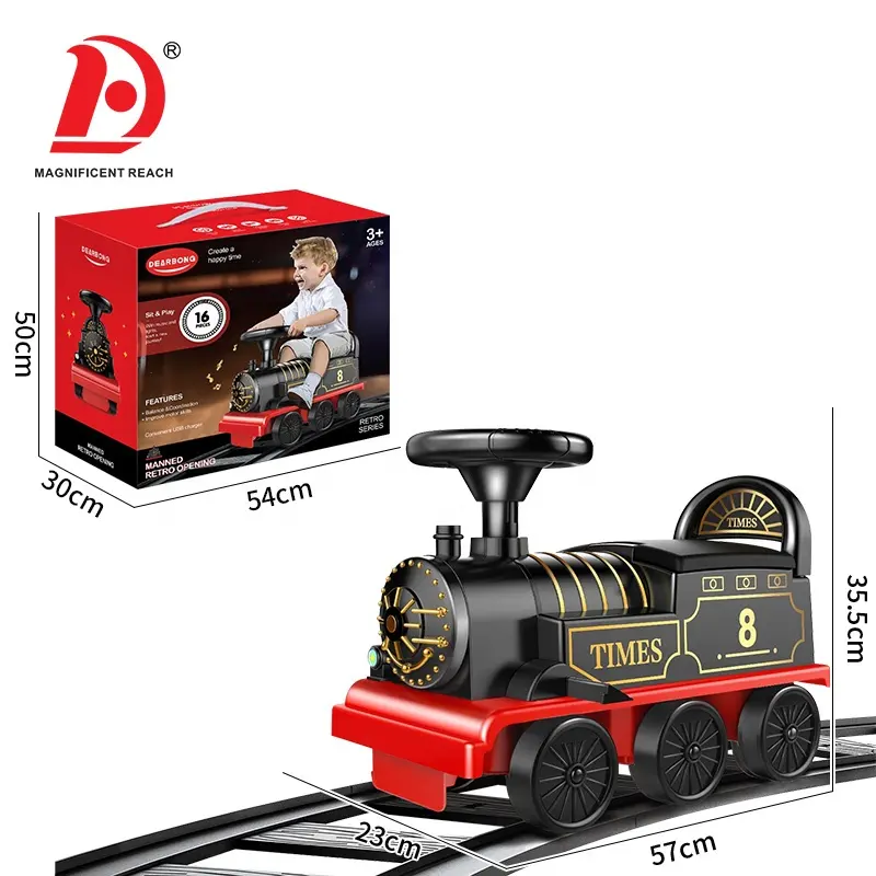 HUADA 2023 OEM Wholesale Cheap Price Retro Battery Operated Manned Driving Train Boy Girl Children Ride On Car For Kids