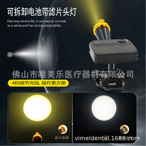 Vimel Dental Led Headlamp 5W Rechargeable With Filter <b>Clip</b> On For Medical Use - Product Image 4