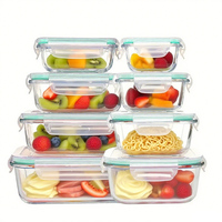 Boîtes de préparation de repas en verre empilables, hermétiques, pour le stockage des aliments dans le réfrigérateur de la cuisine