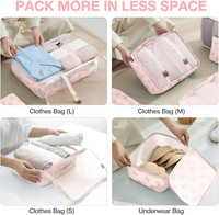 Lot de 8 cubes de rangement légers à fermeture éclair pour valise de voyage, organiseurs en maille, ensemble de sacs de rangement pour valise de voyage - Vente chaude