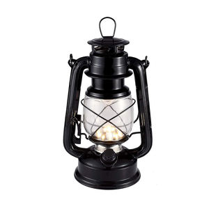 Lámpara de queroseno retro portátil con pilas, linterna de camping vintage de hierro con luz cálida, linterna de queroseno retro con mecha para mástil. - Product Image 1