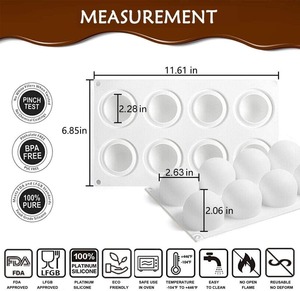 Moldes de Silicona en Forma de Esfera 3D, Molde para Pastel de Mousse, Molde de Silicona para Hornear Pasteles, Postre Francés - Product Image 3