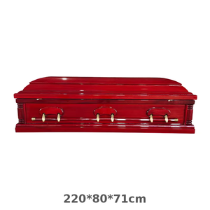 Ataúdes de Madera de Sapele de Alta Calidad Estilo Americano Qianrui, Ataúd de Madera para Adultos con <span class=keywords><strong>Acabado</strong></span> de Terciopelo Satinado y Asas - Product Image 2