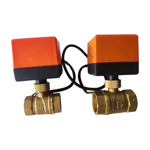 LISHUI dn25 Motorized Ball Valve 12v/24v 220vac brass stainless steel two-way Control Brass Electric Ball Valve