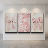 Art déco, design 3D en forme de nœud, peinture à l'huile sur toile peinte à la main, art mural avec cadre en plastique