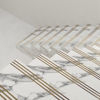 Carreaux de sol antidérapants pour escaliers, design moderne de Foshan, 470x1200, polis, antidérapants, plaqués or, blancs