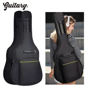 Alça de ombro ajustável de 41 polegadas, para violão acústico, bolsa de suporte de violão grosso com alça traseira