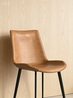 Chaise de salle à manger moderne imperméable avec pieds en métal et revêtement en cuir |   Fauteuil d'appoint confortable pour la maison, salon, salle à manger