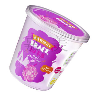 Bocal à bonbons de Noël transparent Barres à bonbons emballage en plastique 650g rond couleur personnalisée avec couvercle - Product Image 2