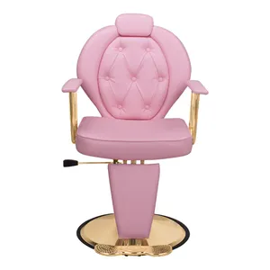 Creative Hot Selling beauty salon pink styling Swivel hydraulic styling barber chair